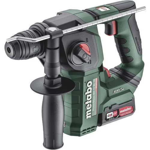 Metabo 600207500 - martillo ligero sds plus motor sin escobillas a batería 12v 2x 2,0ah li-ion powermaxx bh 12 bl 16 maletín me
