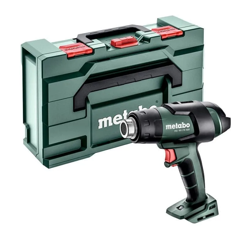Metabo hg 18 ltx 500 pistolet à air chaud 300 - 500 °c 18 v + coffret metabo - sans batterie - sans chargeur ( 610502840 )