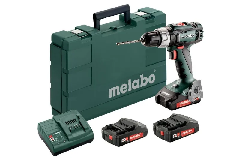 Metabo 602317540 taladro percutor a bateria 18v 3x 2ah li-ion sb 18 l portabrocas d1-13 mm con maletín