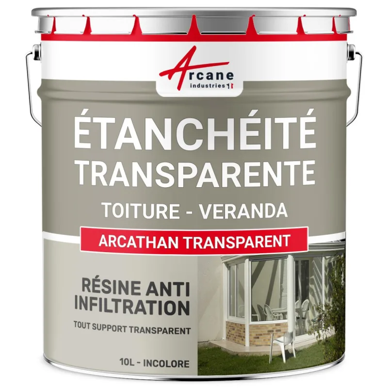 Membrana líquida impermeabilizante transparente: para tejados y verandas - arcathan transparent - - arcane industries