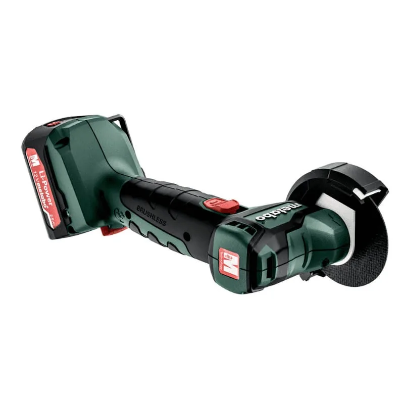 Meuleuse metabo - powermaxx cc 12v bl 2 x 2,0 ah li-power, sc 30, coffret + 5 disques (2 flexiarapid métal + 2 flexiarapid universels + 1 disque comb