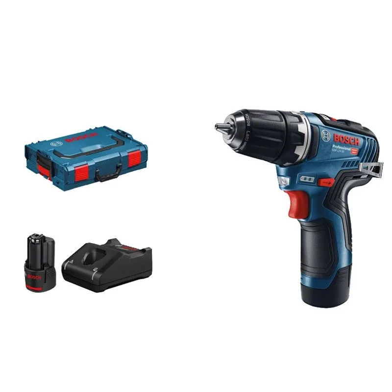 Bosch - taladro atornillador con batería de iones de litio de 12 v 2x3,0 ah con maletín - gsr 12v-35 professional