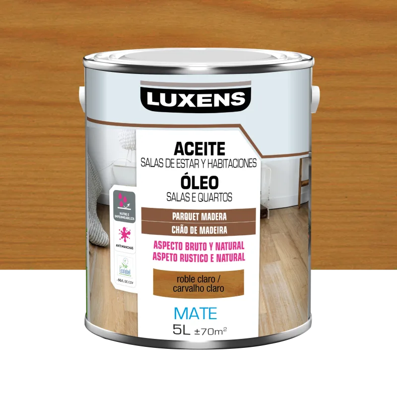 Aceite al agua parquet luxens 5l roble claro