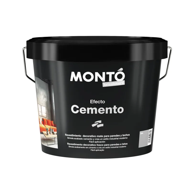 Pintura decorativa con efectos cemento montó color gris vigore 2.5 litros