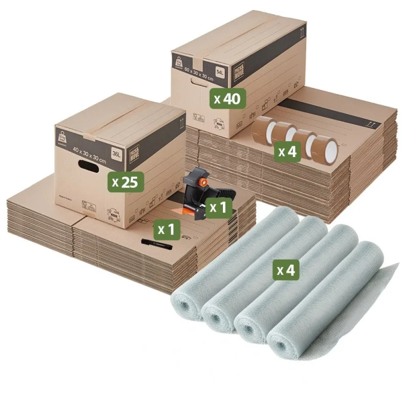 Pack and move - kit de mudanza t5/t6 + rotulador negro y 4 adhesivos gratis