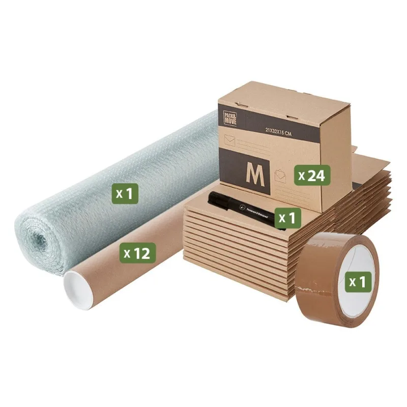 Pack and move - kit de envío + rotulador negro y adhesivo gratis