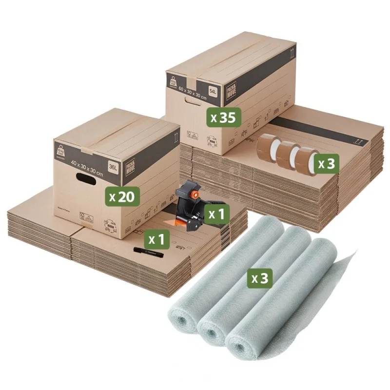 Pack and move - kit de mudanza t4/t5 + rotulador negro y 3 adhesivos gratis