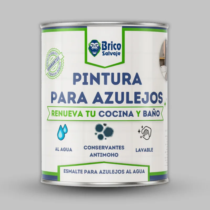 Bricosalvaje pintura para azulejos | perla | 4l | acabado satinado | brillo suave y elegante
