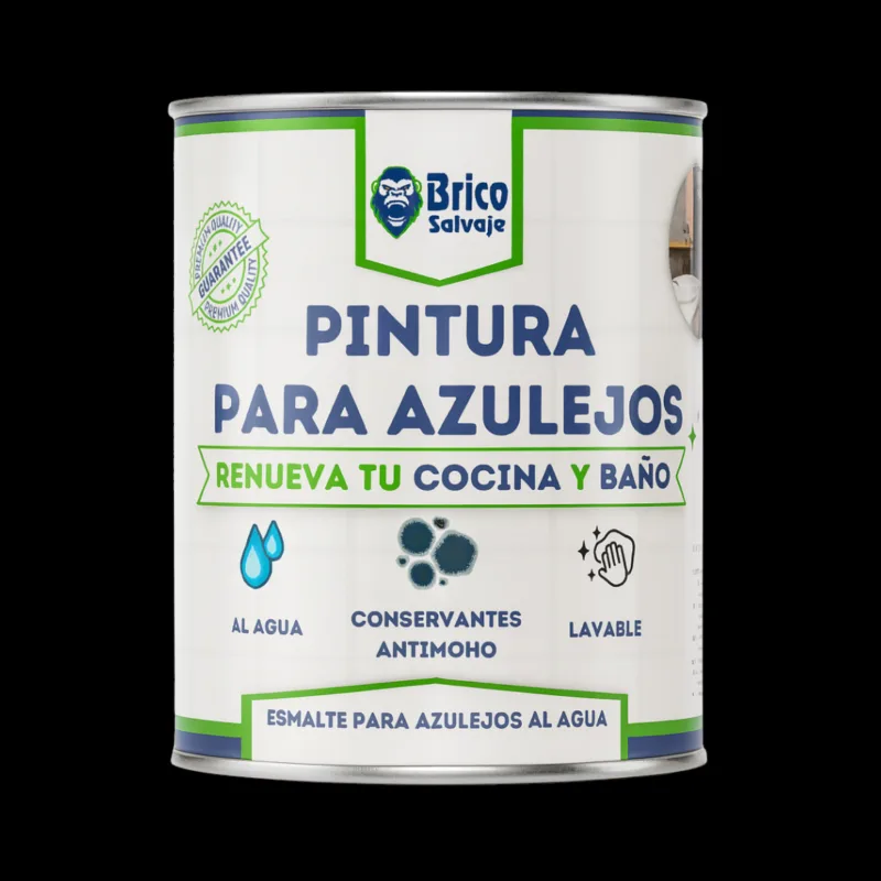 Bricosalvaje pintura para azulejos | negro ébano 4l | acabado brillante | toque sofisticado y duradero