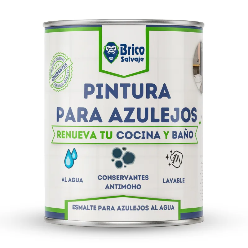 Bricosalvaje pintura para azulejos | blanco alpino 4l | acabado satinado | luminosidad pura