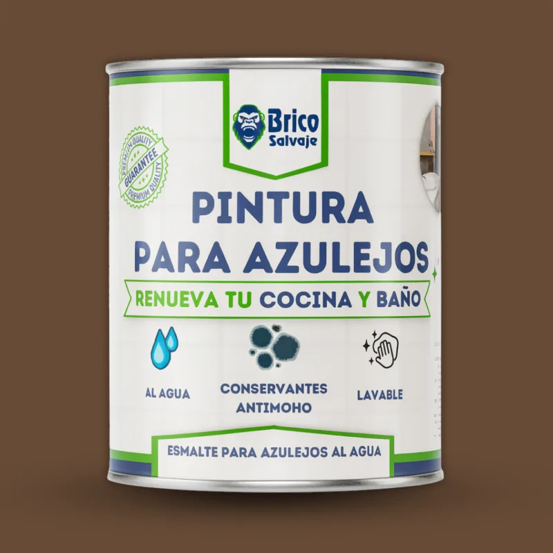 Bricosalvaje pintura para azulejos | tabaco | 4l | acabado brillante | estilo cálido y elegante