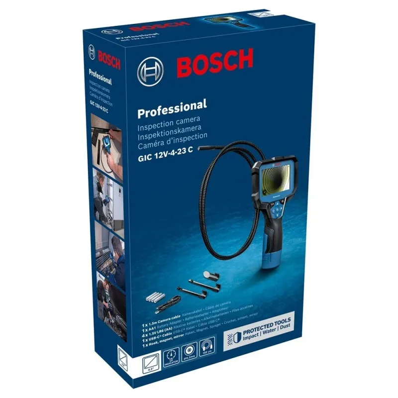 Bosch professional gic 12v-4-23 c cámara de inspección, alimentada por batería - 0601241500