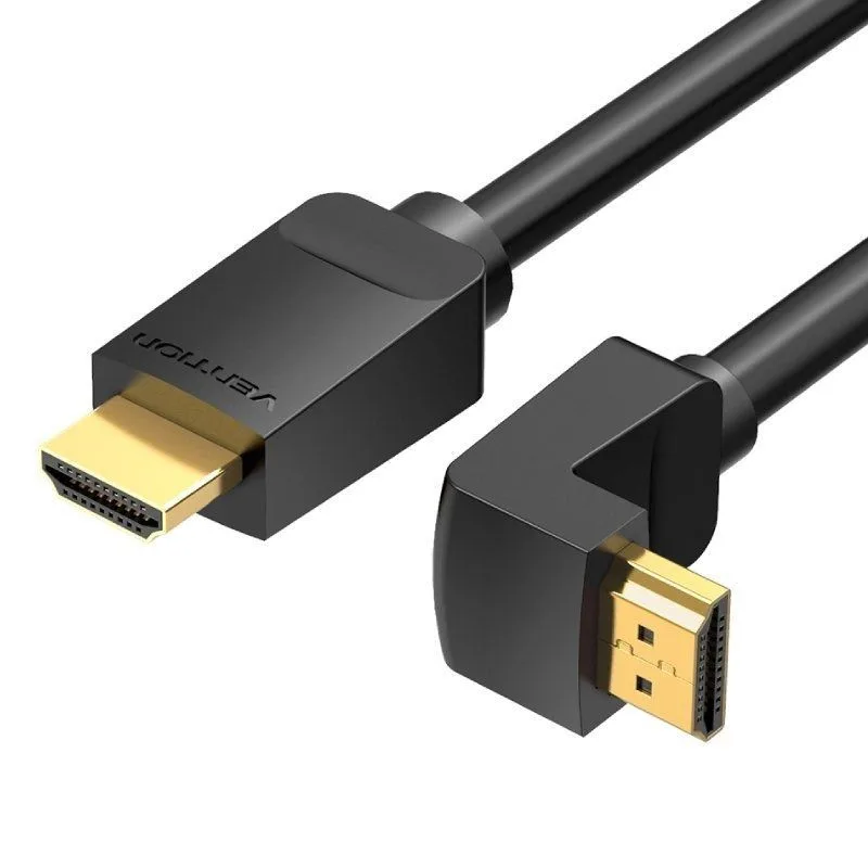 Cable hdmi 2.0 4k acodado vention aaqbi/ hdmi macho - hdmi macho/ 3m/ negro