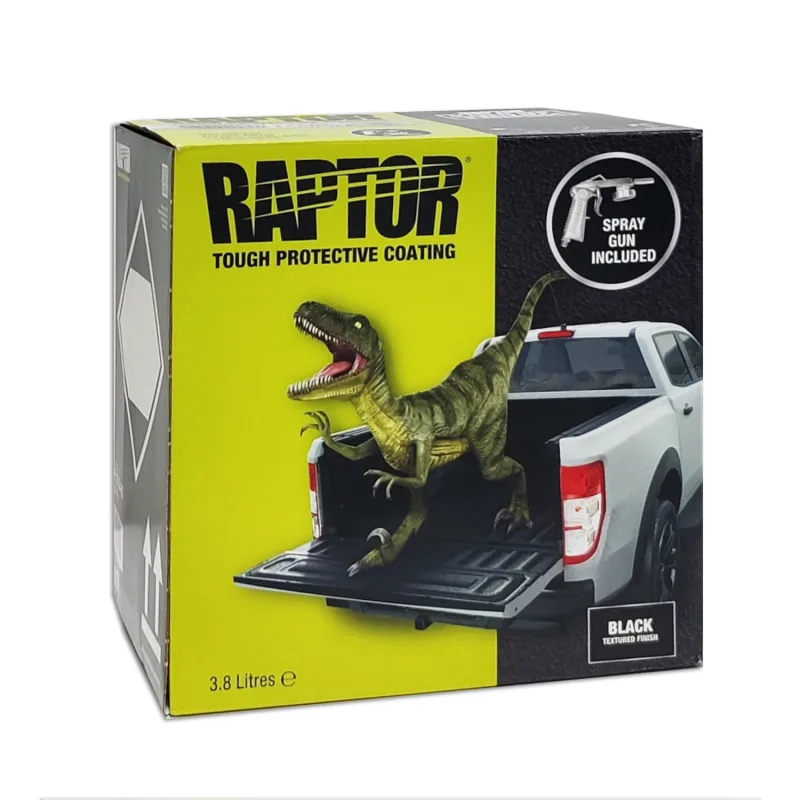 Pintura raptor súper resistente 2k kit negro 4 lt + pistola