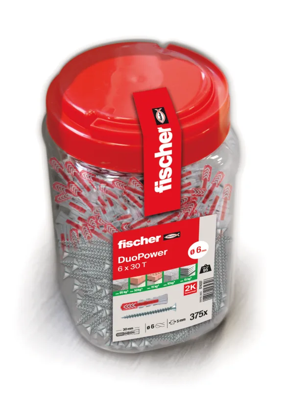 Cubo con 375 tacos y tornillos duopower de 6x30