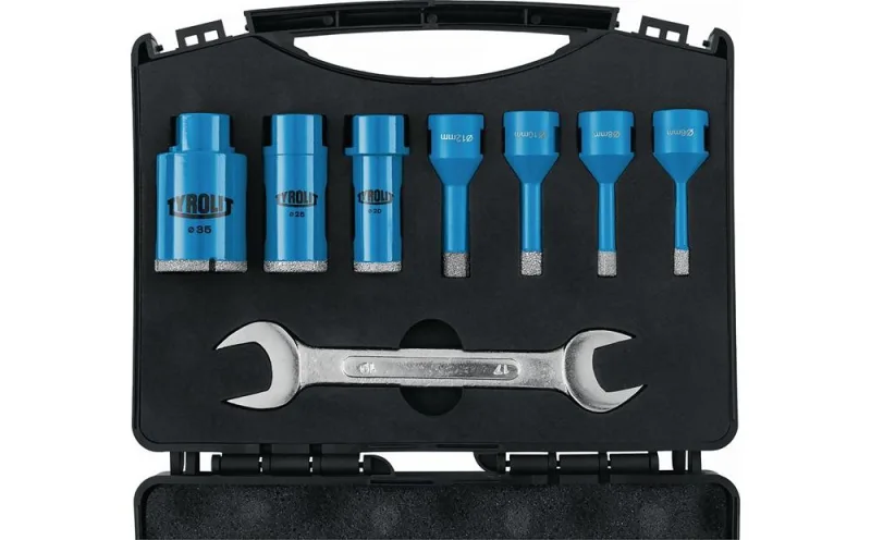 Tyrolit jeu de perçage pour carrelage ddt 8 pièces d. 6, 8, 10, 12,