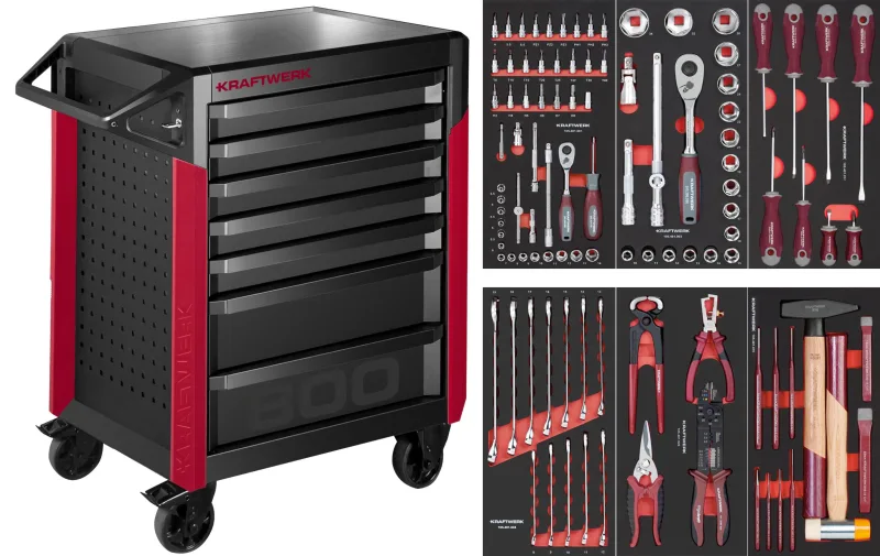 Kraftwerk pro line servante d'atelier pt800 7 tiroirs 103 pcs.