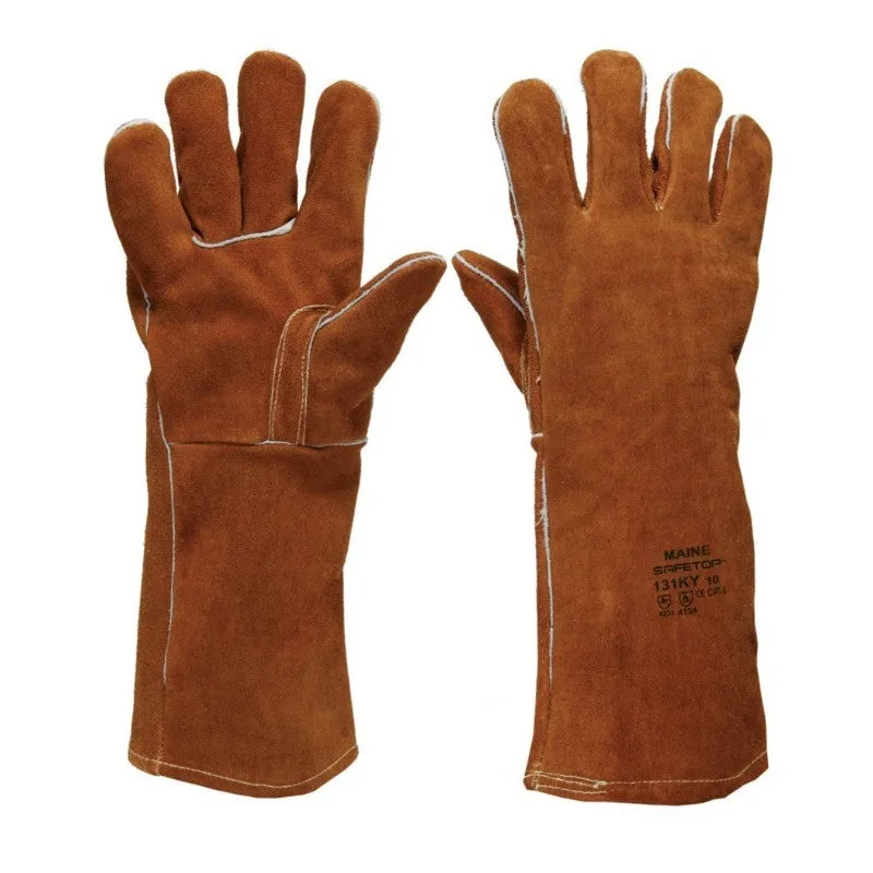 Guantes de soldador maine largo de serraje safetop - 12 unidades