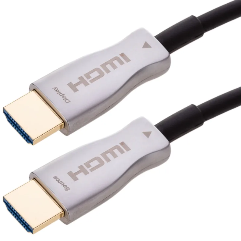 Cable hdmi 2.0 de 30 m con conexiones hdmi-a macho ultra hd 4k por fibra óptica color negro