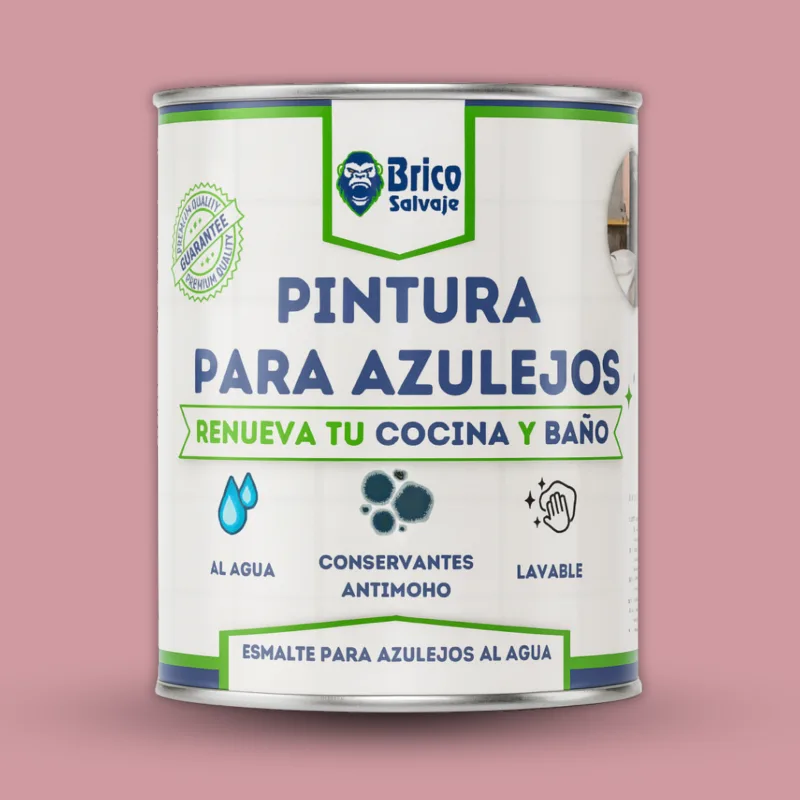 Bricosalvaje pintura para azulejos | rosa empolvado 4l | acabado mate | estilo elegante y suave
