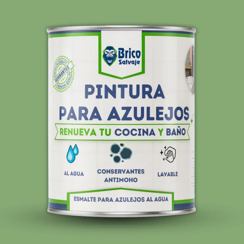 Bricosalvaje pintura para azulejos salvia 4 litros | fácil aplicación | al agua | acabado mate