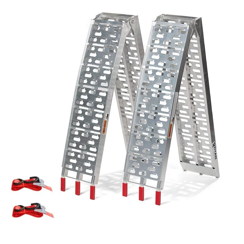 Juego de 2 rampa de carga de aluminio rampa de acceso plegable y antideslizante para motocicletas de hasta 680kg