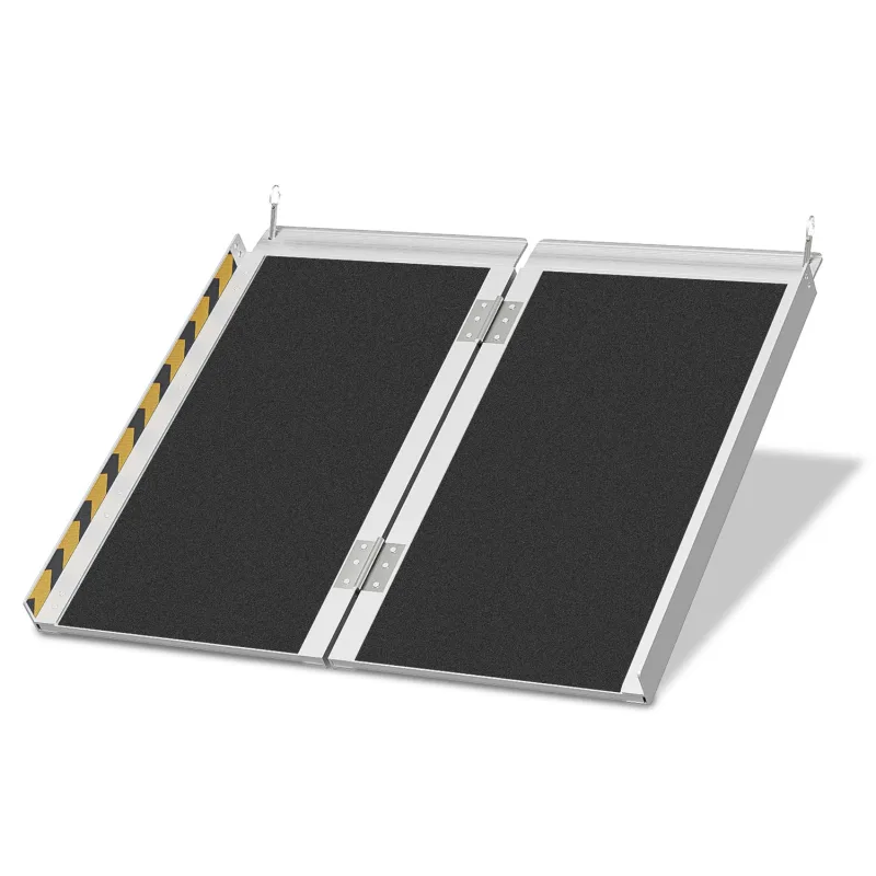 Rampa para silla de ruedas rampa de acceso plegable 2x aluminio superficie antideslizante 270kg capacidad 61cm