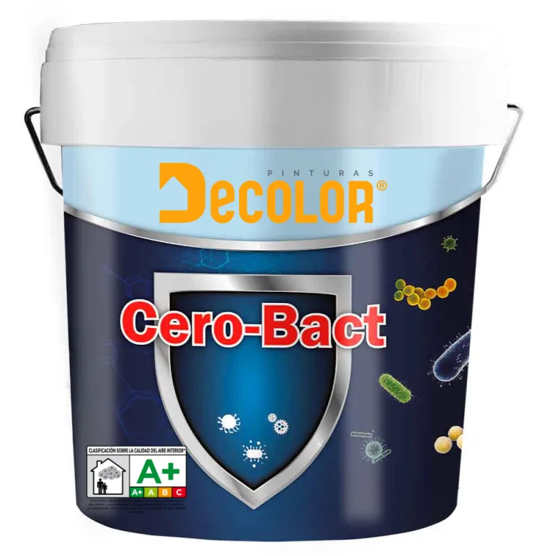 Cero-bact. pintura de interior blanco mate. 14 lt. neutraliza las esporas depositadas en su superficie