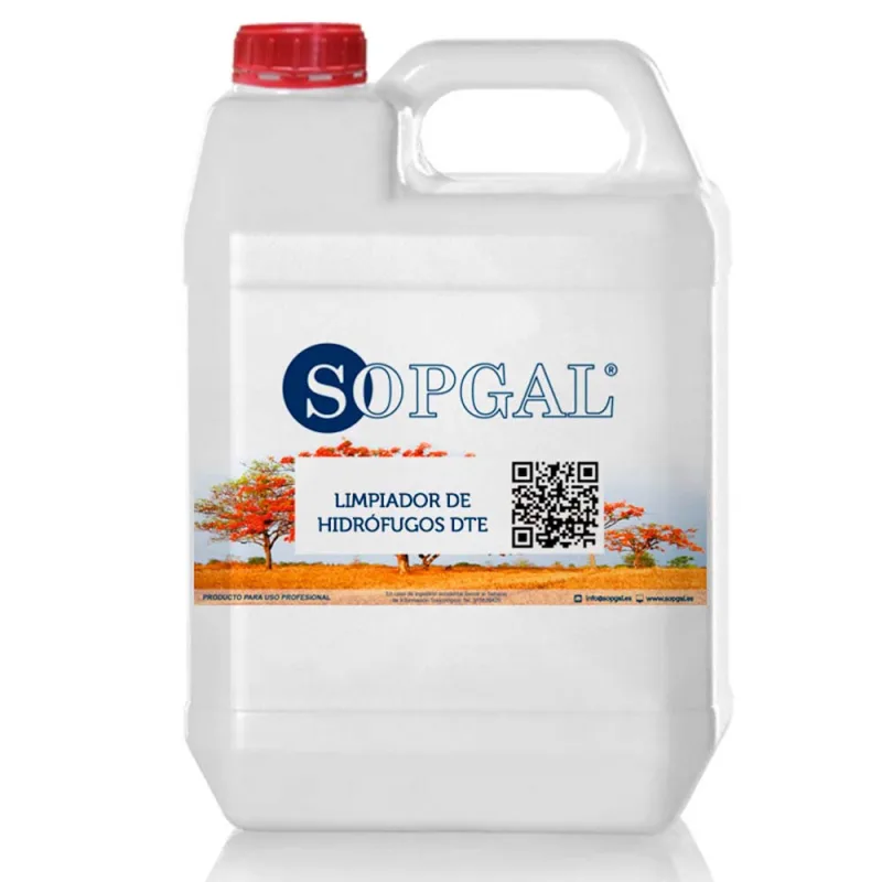 Limpiador de hidrófugos sopgal (5 ltr) especial gres, piedra y hormigón - elimina manchas y salpicaduras de hidrófugos en superficies porosas