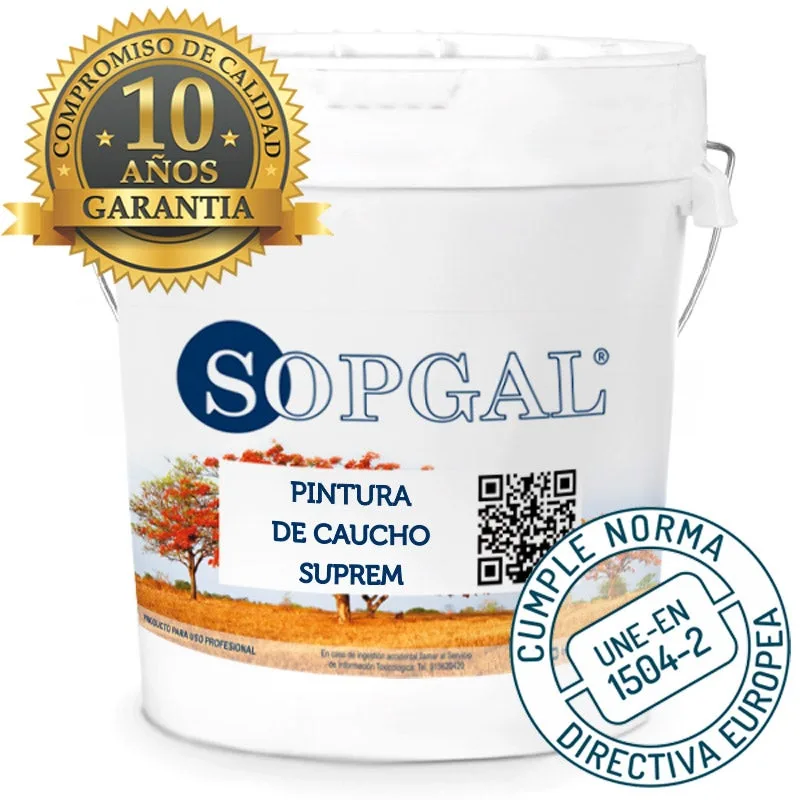 Sopgal pintura de caucho suprem -20kg teja - pintura impermeabilizante para terrazas, cubiertas y tejados