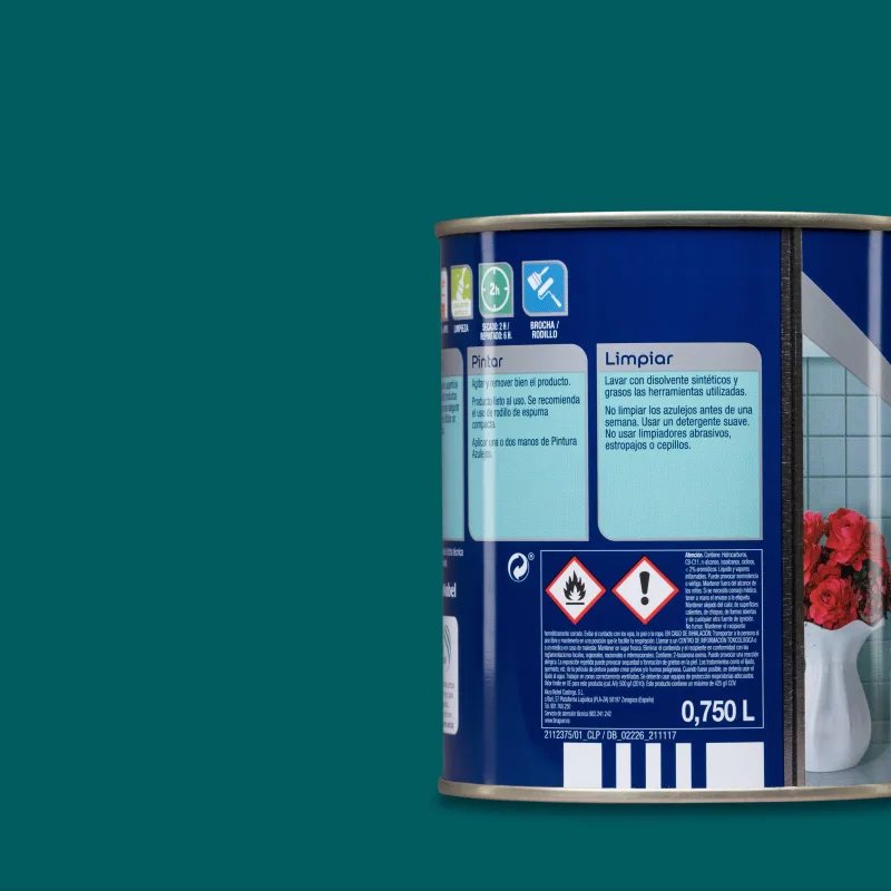 Esmalte de interior bruguer azulejos color azul egeo brillante 750ml para azulejos de pared