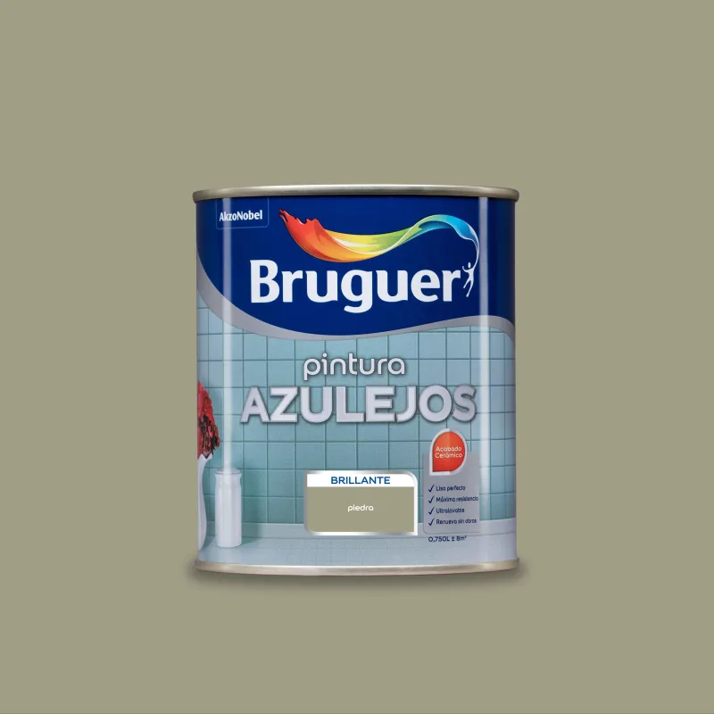 Esmalte de interior bruguer azulejos color piedra brillante 750ml para azulejos de pared