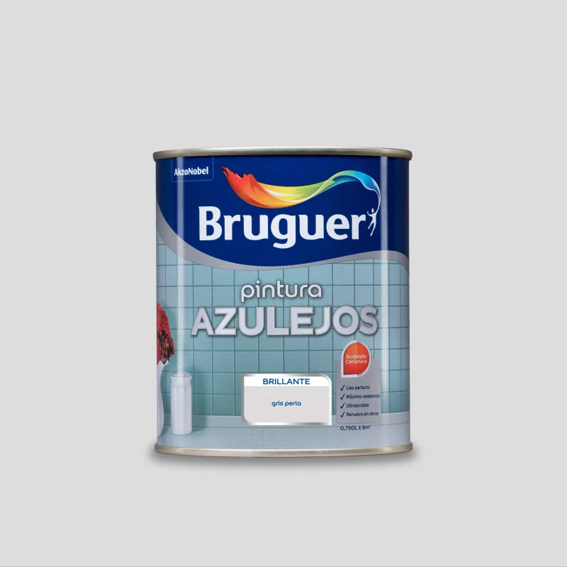 Esmalte de interior bruguer azulejos color gris perla brillante 750ml para azulejos de pared
