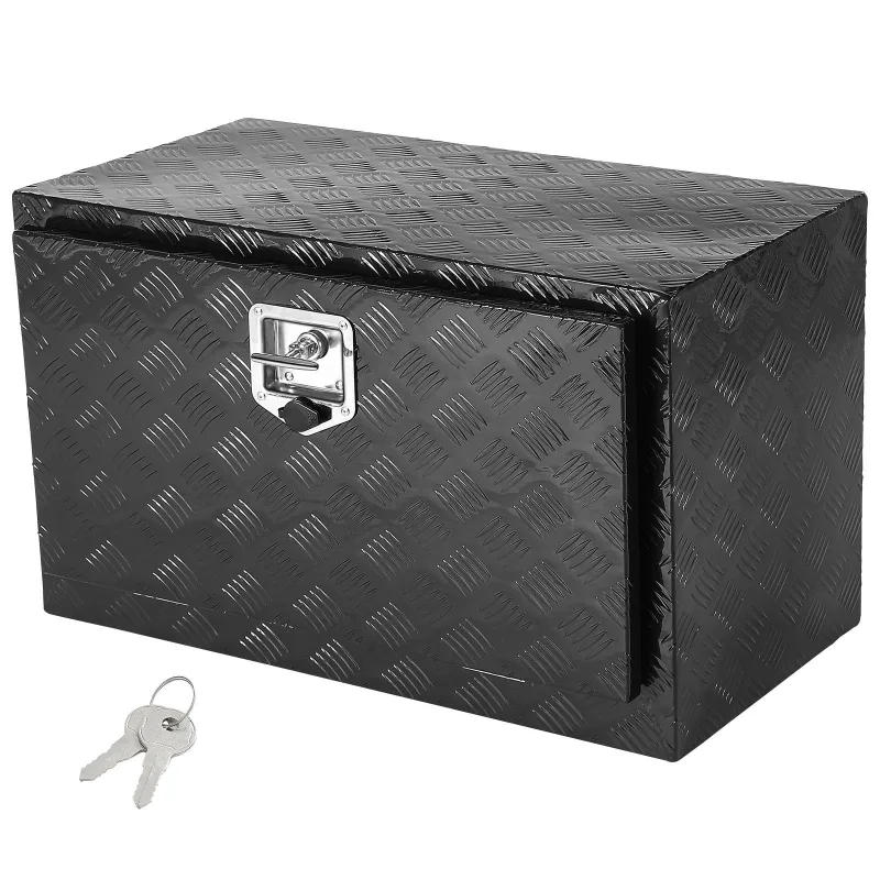 Caja herramientas para camión vevor 91,4x43,2x45,7 cm,montaje inferior de la caja del bastidor,caja almacenamiento aluminio con cerradura y llaves