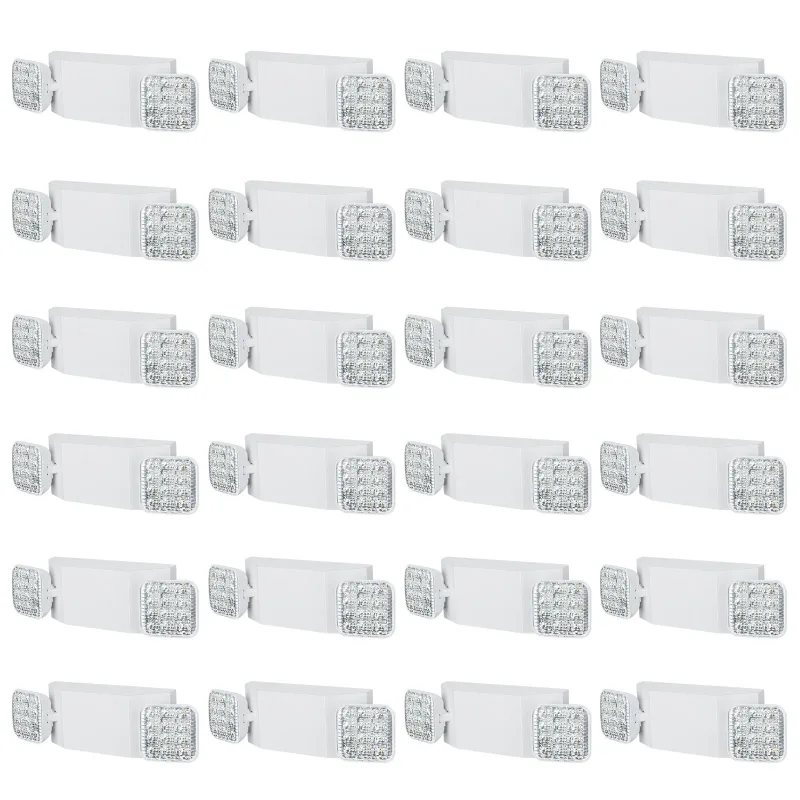 Paquete de 24 luces de emergencia vevor led blancas 3 w con batería de respaldo 180 min, cabezal cuadrado ajustable para montaje en techo o pared