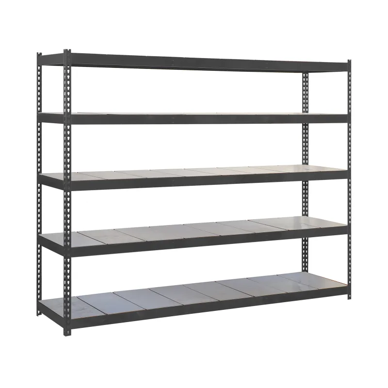 Estantería metálica sin tornillos simonrack de 5 estantes (200x180x60cm) antracita y galvanizado