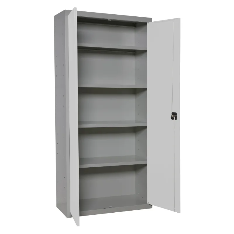 Armario metálico simonlocker de 4 estantes (180x80x40cm) gris y blanco