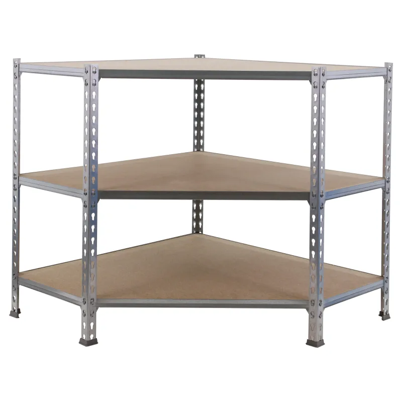 Estantería en kit de 90x90x40 cm de carga máx. 200 kg por balda color galvanizado/madera