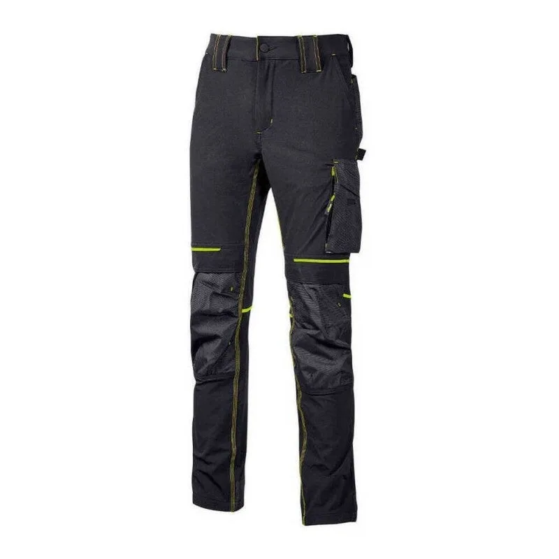 U-power pe145rl-5xl - pantalon modéle atom asphalt grey/green gamme performance taille 5xl