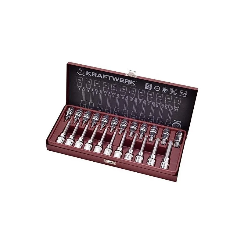 Kraftwerk coffret de douilles-embouts à tx, 1/2, 23 pcs.