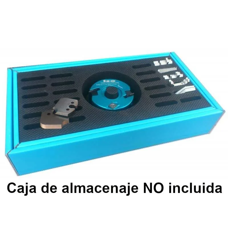 Juego de cabezal porta cuchillas para tupi 120x50x50 y 24 pares de cuchillas hss de 50x5.5 mm leman