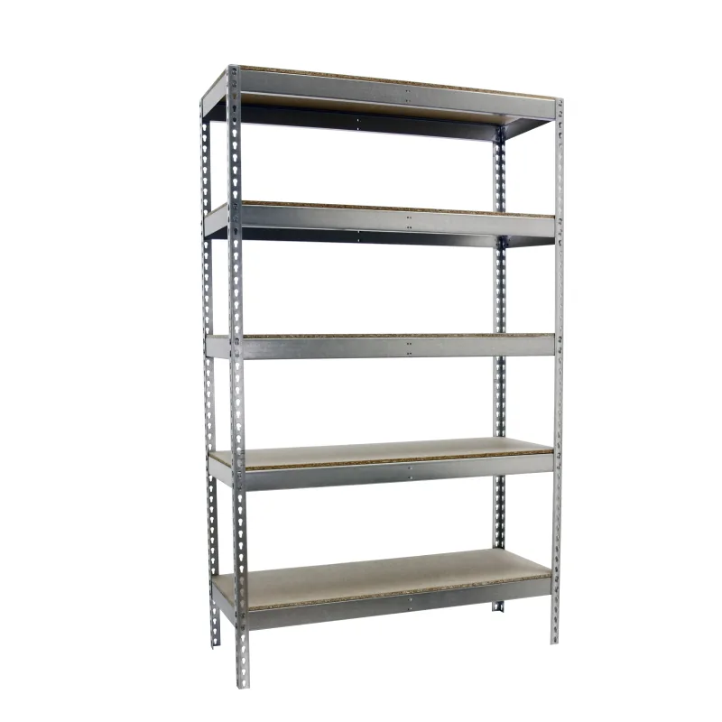 Estantería en kit de 300x150x45cm de carga máx. 400 kg por balda color galvanizado/madera