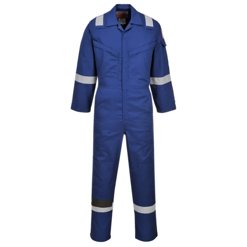 Mono superligero, ignífugo y antiestático 210g con cintas reflectantes portwest regular fr21