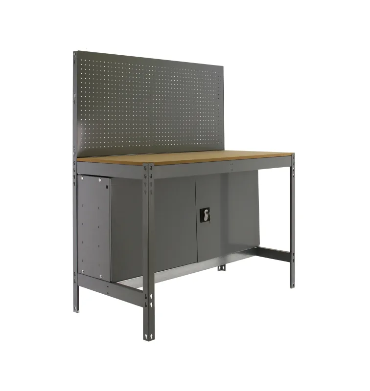 Banco trabajo fijo simonrack de color gris/madera con capacidad de carga de 600 kg 1445x1210x610 mm