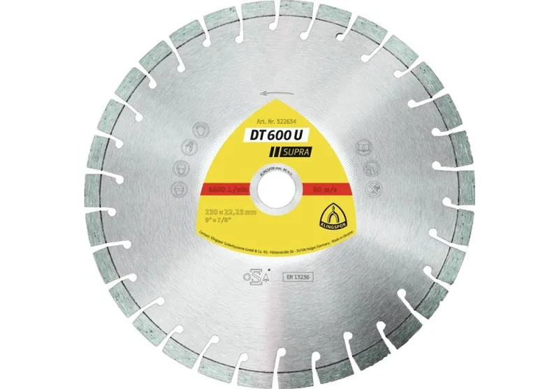 Klingspor disque à tronçonner diamant dt 600 u supra d. 350 mm