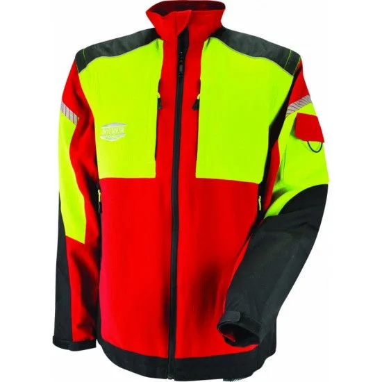 Veste de travail rouge infinity en stretch avec manches amovibles - solidur - invere-xs
