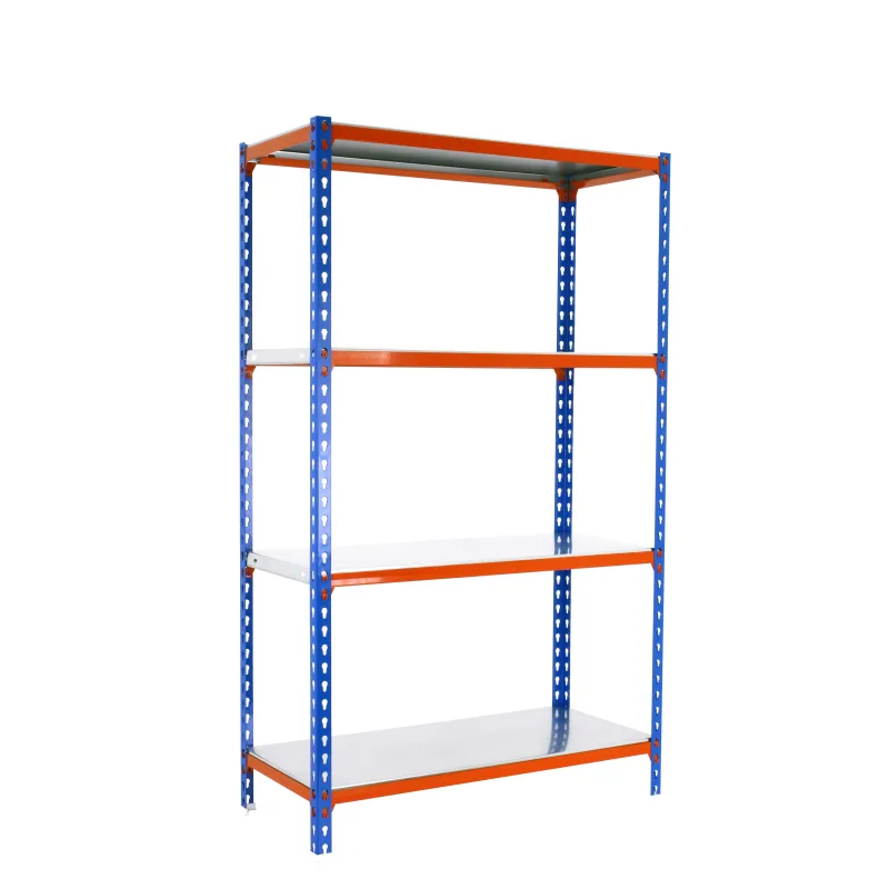 Estantería metálica en kit de 150x80x50 cm y carga máx.180 kg por balda color antracita/naranja/galvanizado