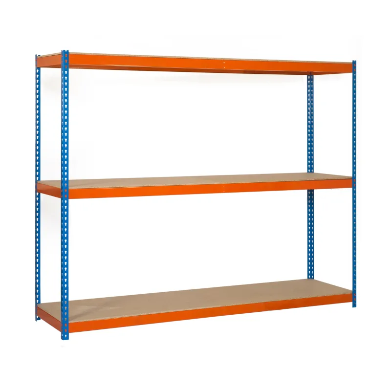 Estantería en kit de 200x150x75cm de carga máx. 600 kg por balda color azul/naranja/madera