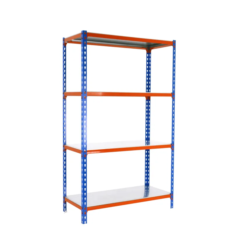 Estantería metálica en kit de 150x120x40cm y carga máx.200 kg por balda color antracita/naranja/galvanizado