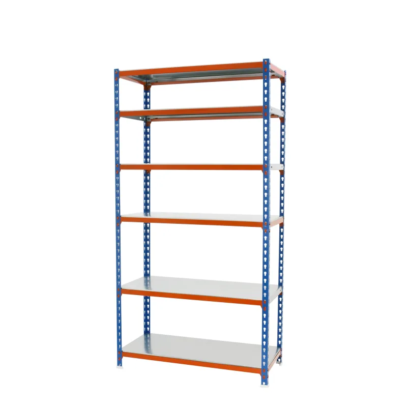 Estantería metálica en kit de 250x100x30cm y carga máx.180 kg por balda color antracita/naranja/galvanizado